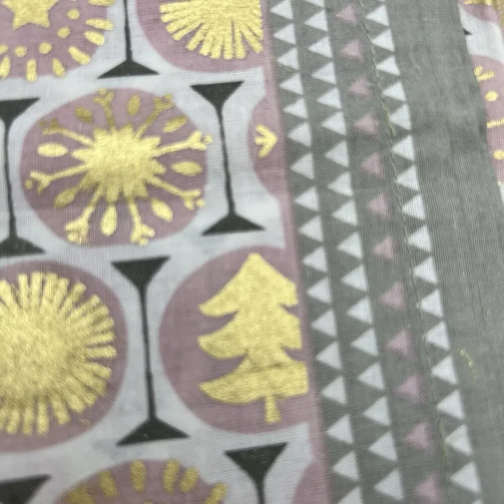 3 World Market white pink gold artisan cotton square napkins 20